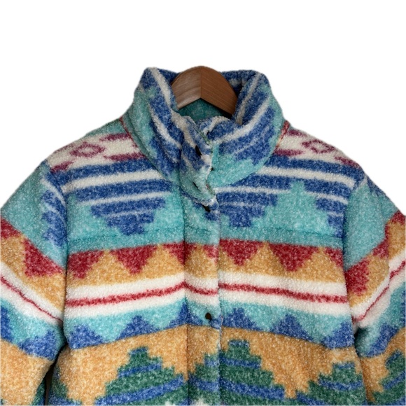 Kimes Ranch Jaycee Sherpa Puffer Jacket Coat Multicolor Southwest Pattern Medium - Picture 3 of 15